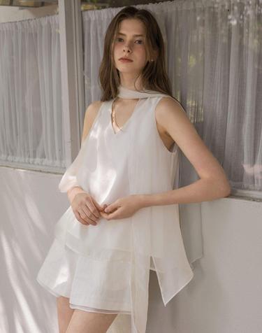 Tilda tied Ivory Blouse