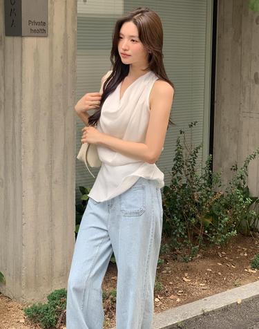 Halter Sheer White Blouse
