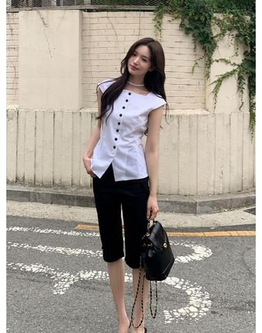 Cap White Blouse