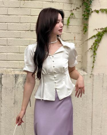 Noe summer Tied Cream Blouse