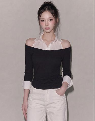 Halter Layered Shirt Top