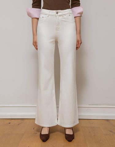 Straight white denim