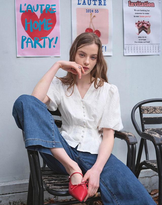 로트르드민 Lautre de mins Rachel Blouse 착용컷