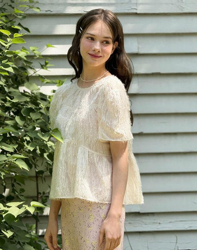 로트르드민 Lautre Ette ribbon Blouse 착용컷
