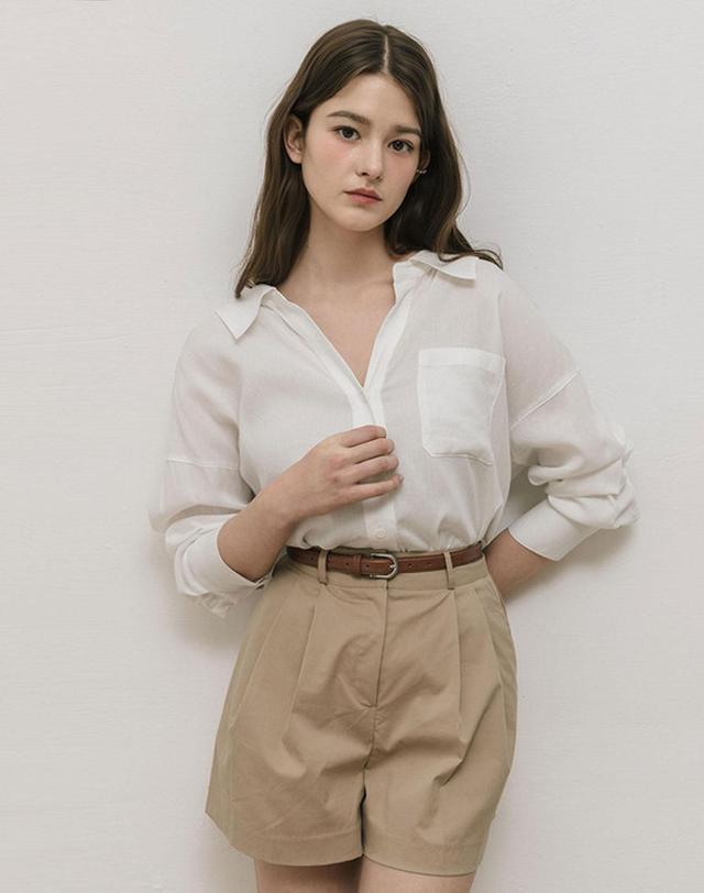 로트르드민 Linen Jadin White shirts 착용컷