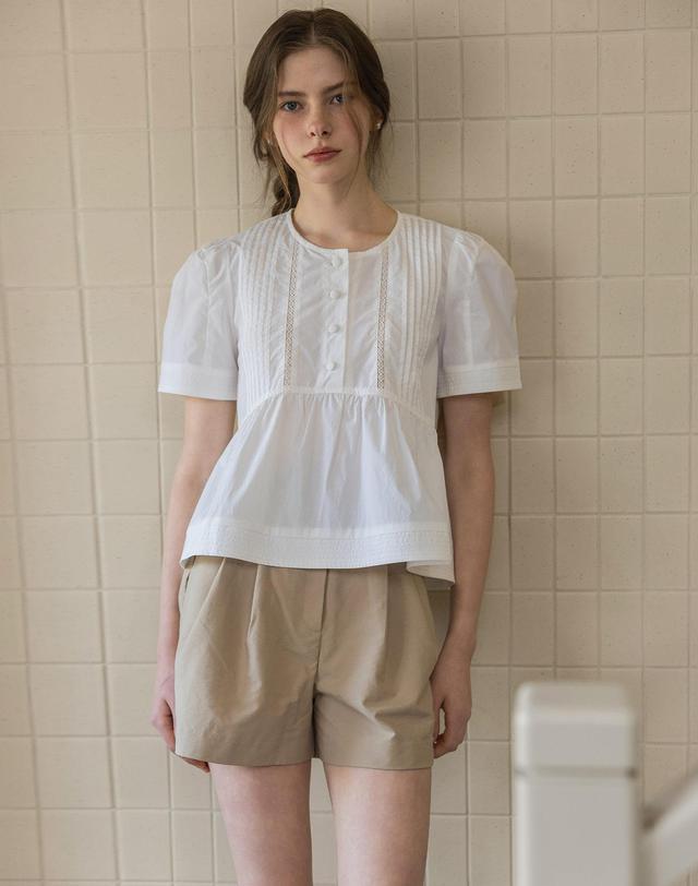 로트르드민 Stich Femme Blouse 화이트 착용컷