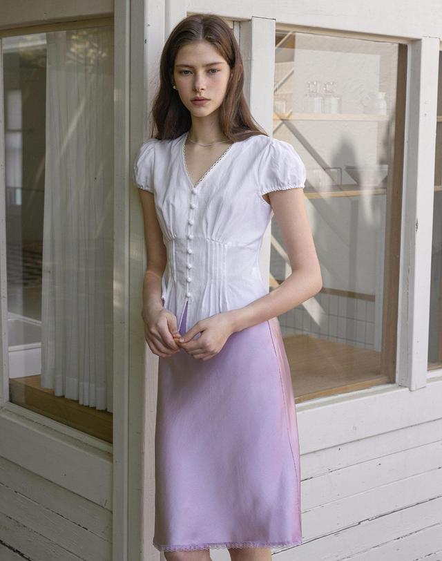 로트르드민 Text white Blouse 화이트 착용컷