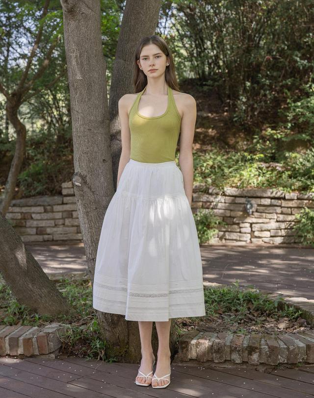 로트르드민 [L사이즈 추가] Letter lace white skirt 화이트 착용컷