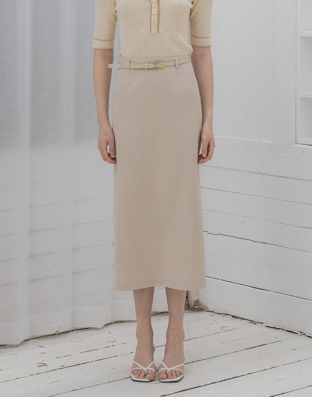 로트르드민 Pencil Long Ivory Skirt 아이보리 착용컷