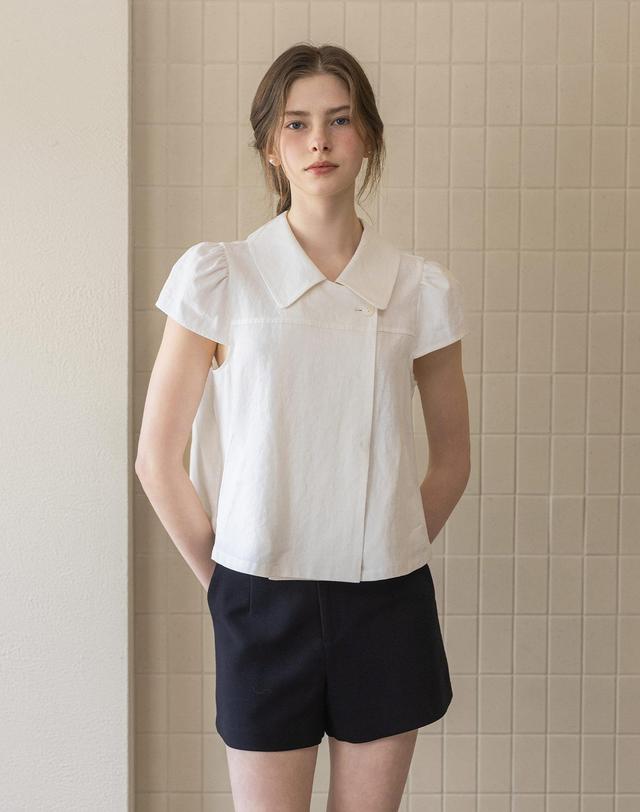 로트르드민 Mute collar Blouse Jacket 아이보리 착용컷