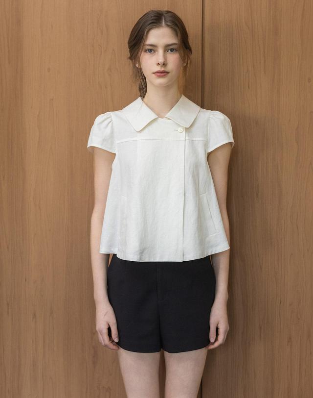 로트르드민 Mute collar Blouse Jacket 아이보리 착용컷