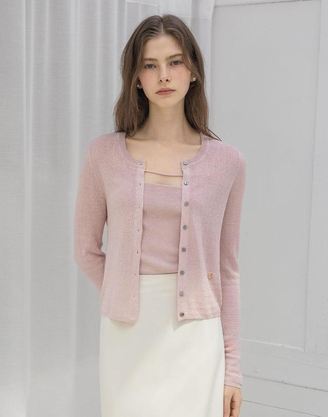 로트르드민 Tencel logo cardigan 착용컷