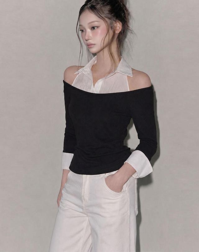 로트르드민 Halter Layered Shirt Top 착용컷