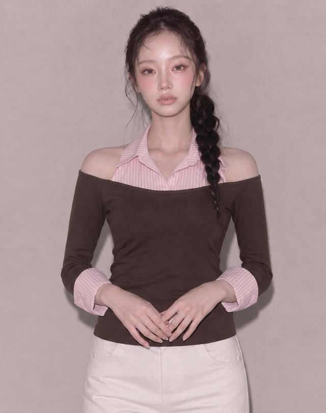 로트르드민 Halter Layered Shirt Top 착용컷