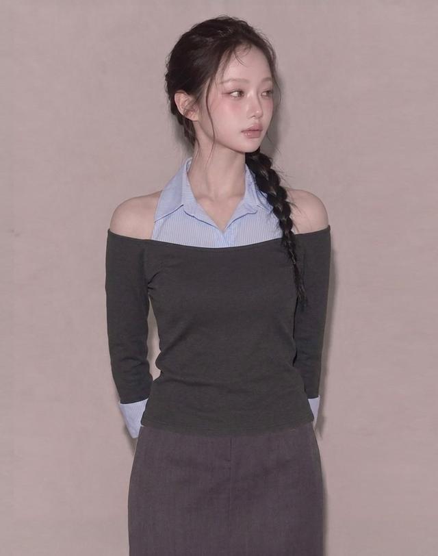 로트르드민 Halter Layered Shirt Top 착용컷