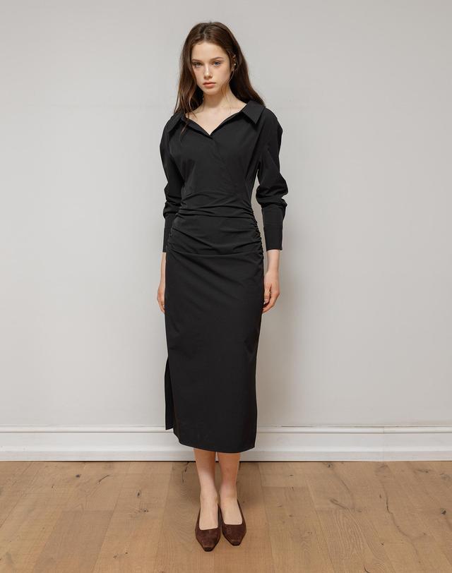 로트르드민 Classic shirring Shirt Black Dress 착용컷