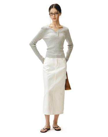 Signature Long Skirt DCSK003Ivory