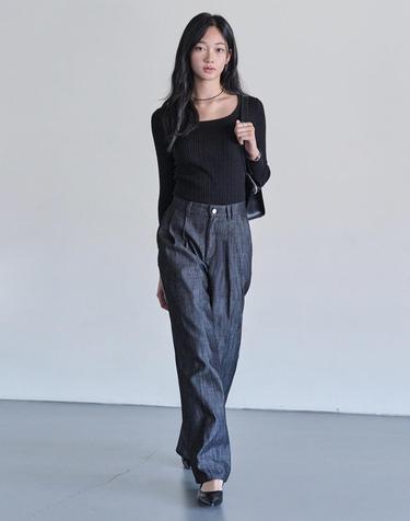 2Pleats Wide Pants DCWPT012CPBlack