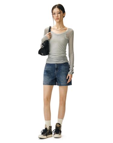 Signature Denim Shorts DCWPT007BlueB