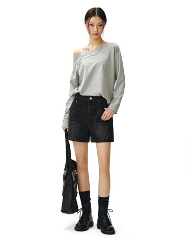 Signature Denim Shorts DCWPT007BlackB