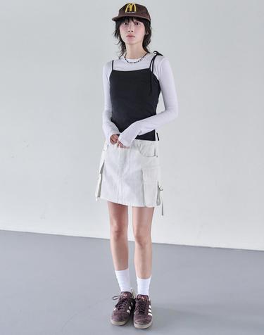 Cargo Mini Skirt DCSK004Ivory