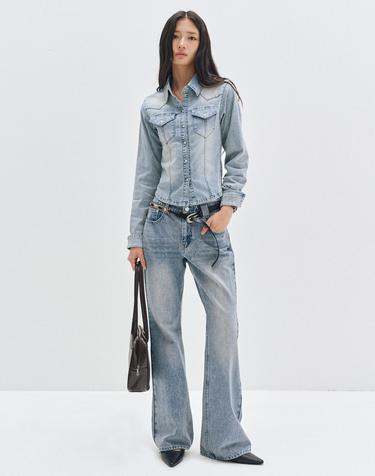 Signature Low Rise Semi Flared Jeans DCWPT003LBlueB