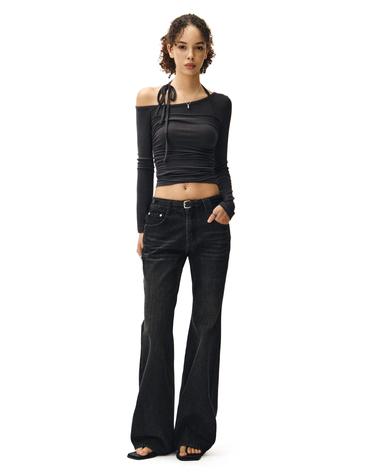 Signature Low Rise Semi Flared Jeans DCWPT003BlackB