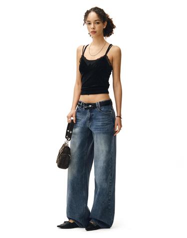 Signature Low Rise Wide Jeans DCWPT004BlueB