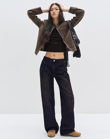 Signature Low Rise Wide Jeans DCWPT004BlackPink