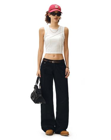 Signature Low Rise Wide Jeans DCWPT004Black