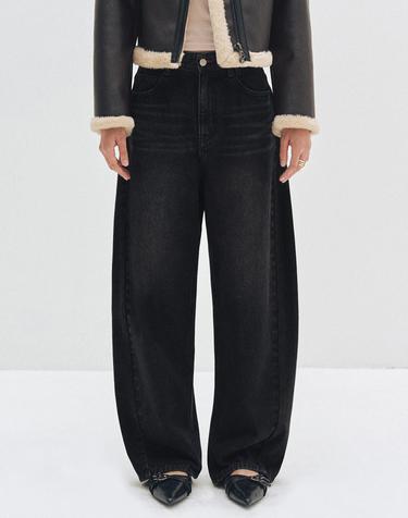 Curved Wide Jeans DCWPT013BLACK