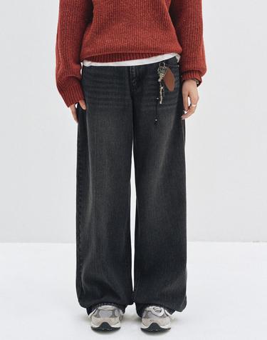 [골지데님]Wide Rib Jeans DCWPT015BLACK