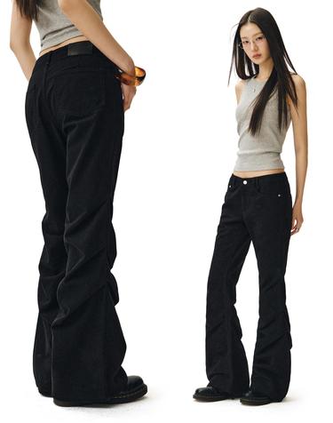 Flared Shirring Pants DCWPT017BLACK
