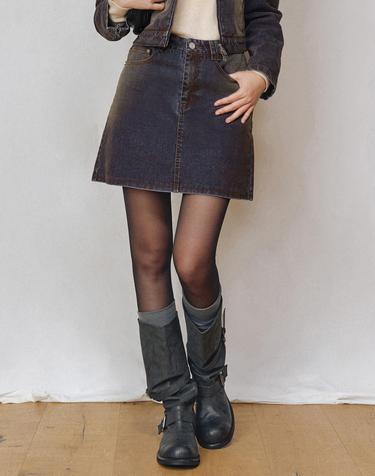 [벨벳데님]Velvet Mini Skirt DCSK007RUSTBLUE