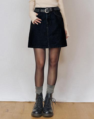 [벨벳데님]Velvet Mini Skirt DCSK007BLACK