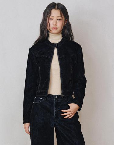 [벨벳데님]Velvet Denim Jacket DCWJK001BLACK