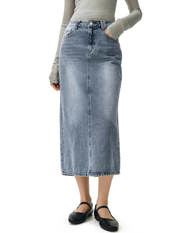 데케트 우먼 Signature Long Skirt DCSK003LBlueB 착용컷