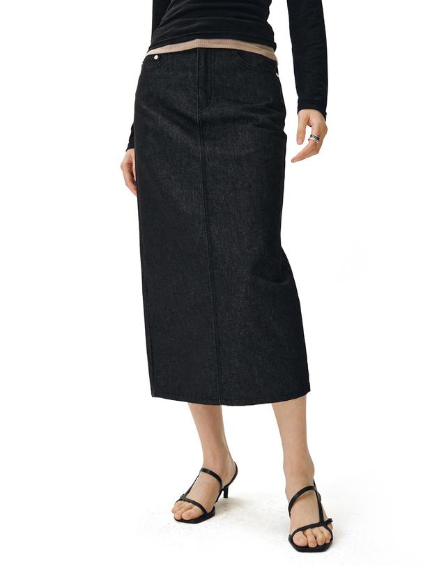 데케트 우먼 Signature Long Skirt DCSK003CPBlack 착용컷