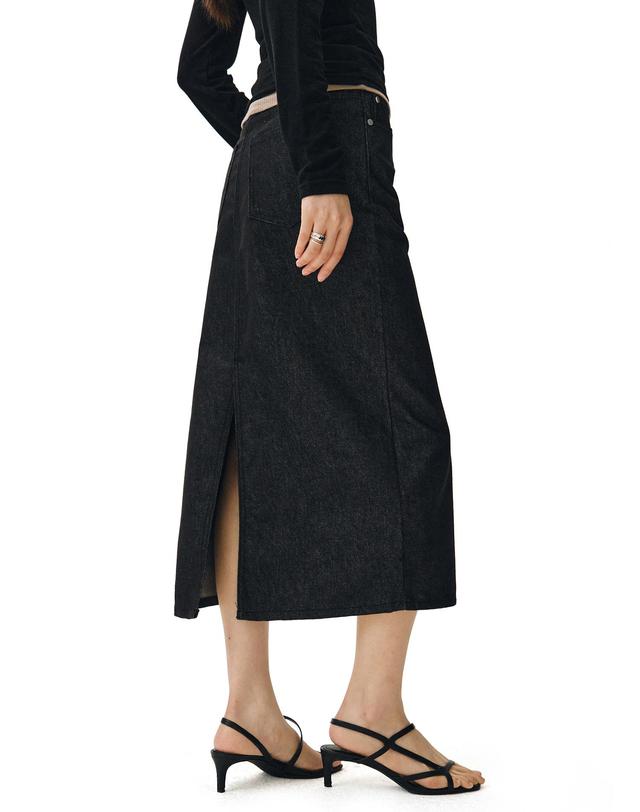 데케트 우먼 Signature Long Skirt DCSK003CPBlack 착용컷