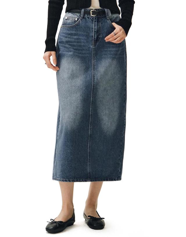 데케트 우먼 Signature Long Skirt DCSK003BlueB 착용컷