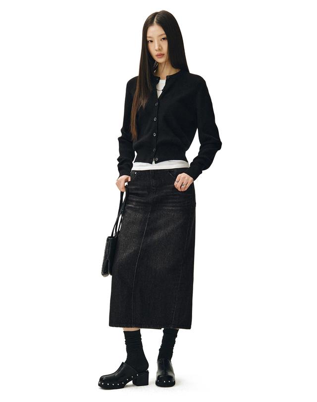 데케트 우먼 Signature Long Skirt DCSK003BlackB 착용컷