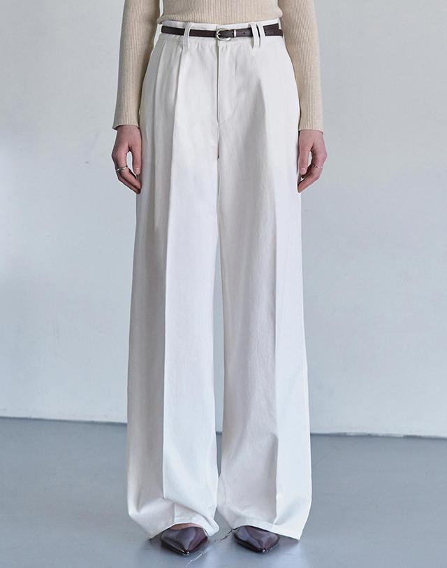 데케트 우먼 2Pleats Wide Pants DCWPT012Ivory 착용컷
