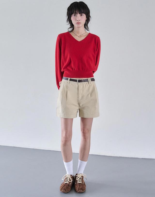 데케트 우먼 2Pleats Shorts DCWPT016Beige 착용컷