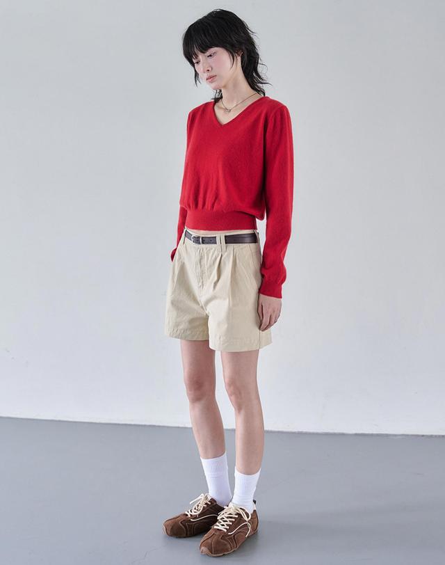 데케트 우먼 2Pleats Shorts DCWPT016Beige 착용컷