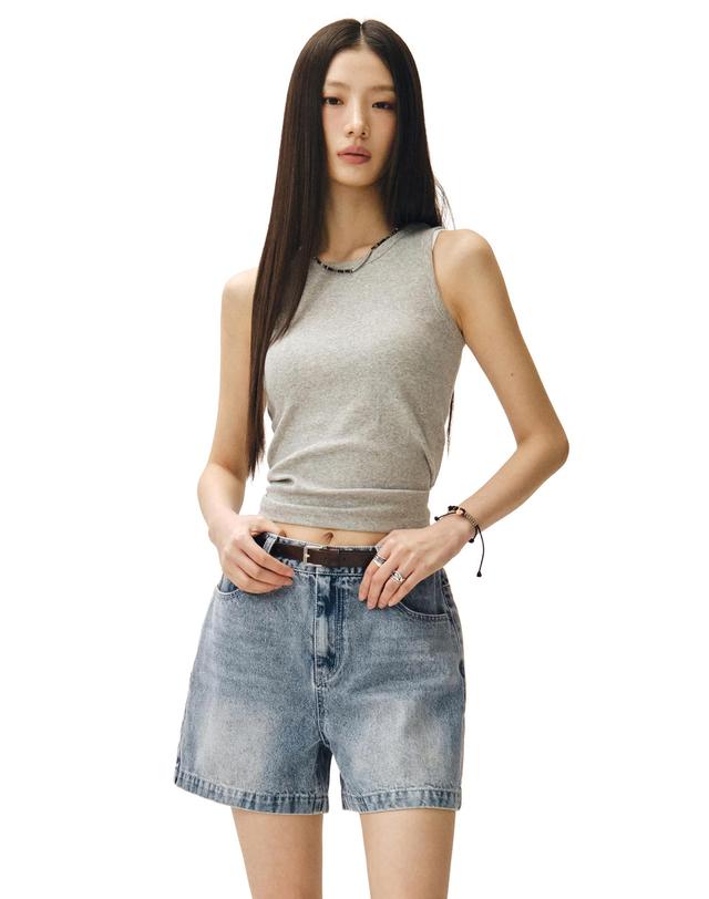 데케트 우먼 Signature Denim Shorts DCWPT007LBlueB 착용컷