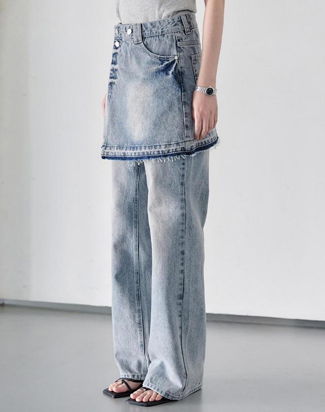 데케트 우먼 Wrap Skirt DCSK005LBlue 착용컷