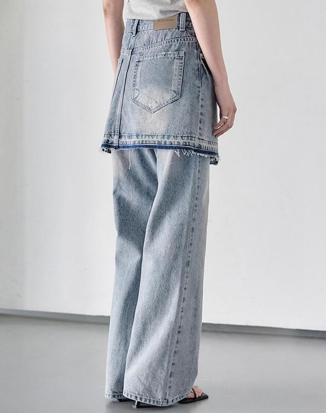 데케트 우먼 Wrap Skirt DCSK005LBlue 착용컷