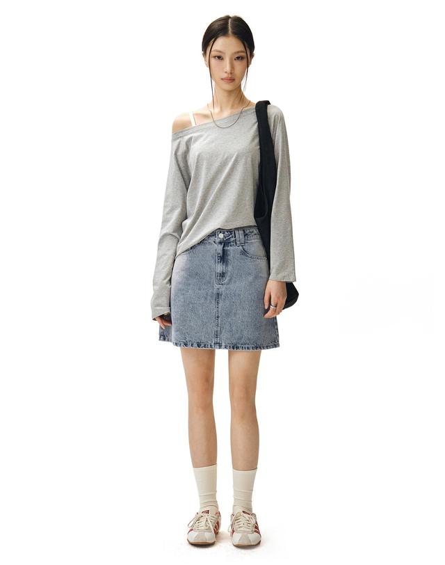 데케트 우먼 Signature Mini Skirt DCSK001LBlueA 착용컷