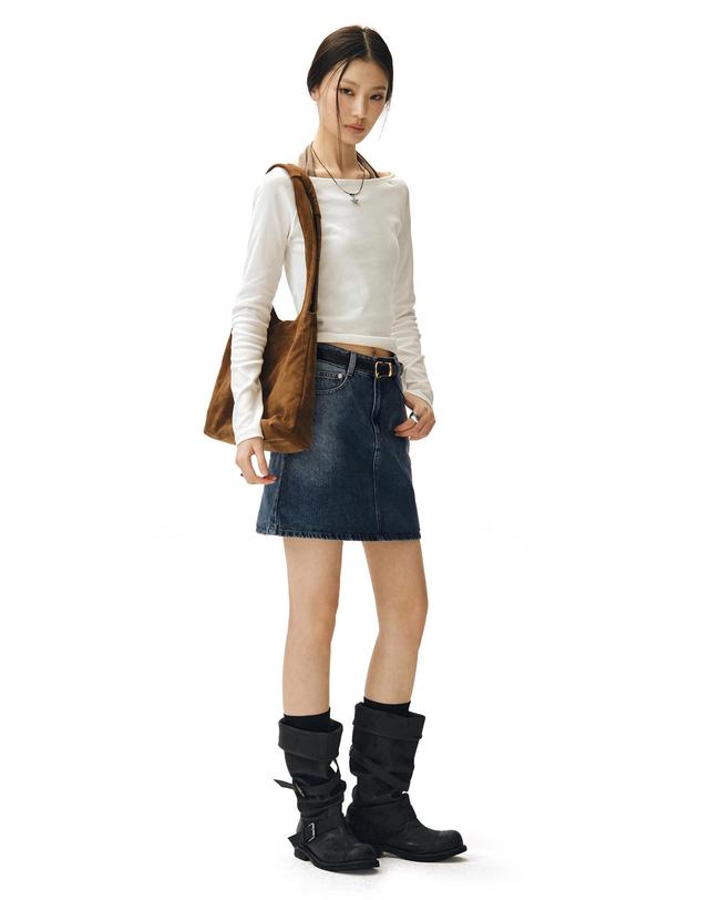 데케트 우먼 Signature Mini Skirt DCSK001BlueA 착용컷