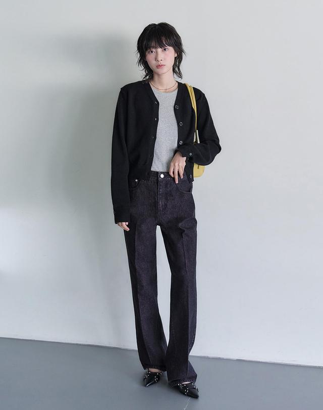 데케트 우먼 Signature Straight Jeans DCWPT001BlackPink 착용컷